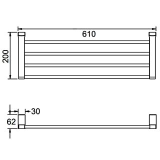 Полка для полотенец Frap F1824 хром